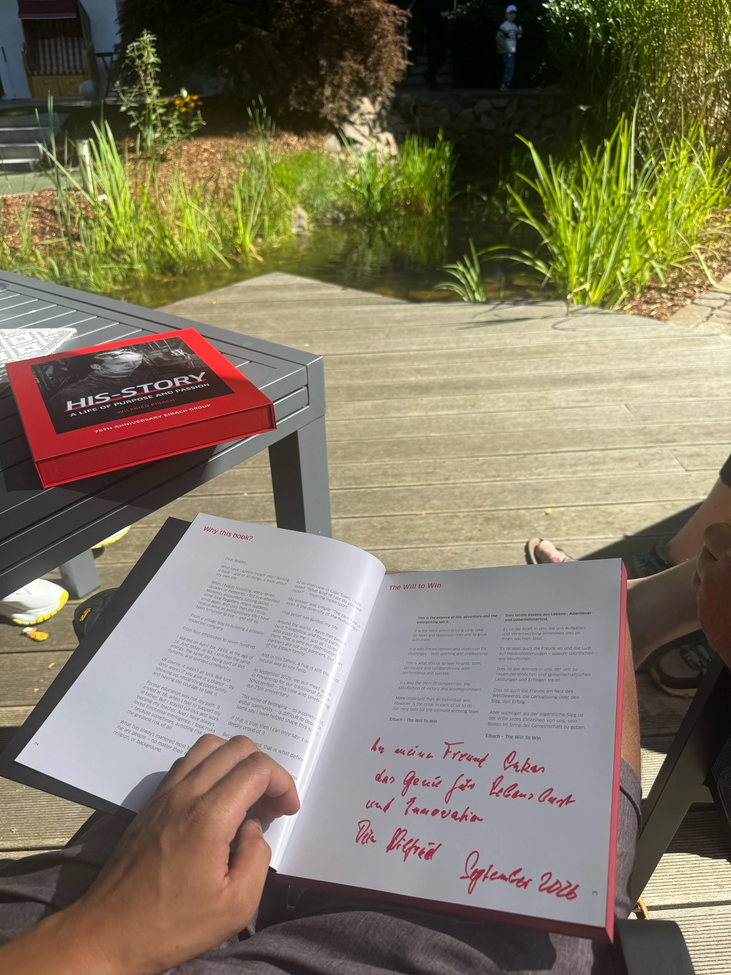 Handschriftliche Widmung von Wilfried Eibach in seinem Buch HIS-STORY